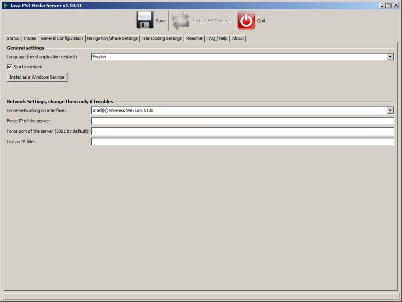 PS3 Media Server General Configuration