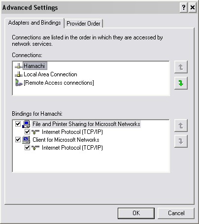 For Hamachi XP Advanced Settings