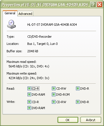 InfraRecorder Device Properties