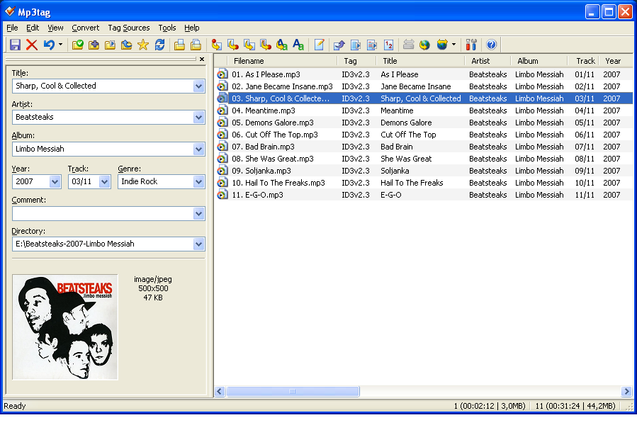 MP3Tag Main Window